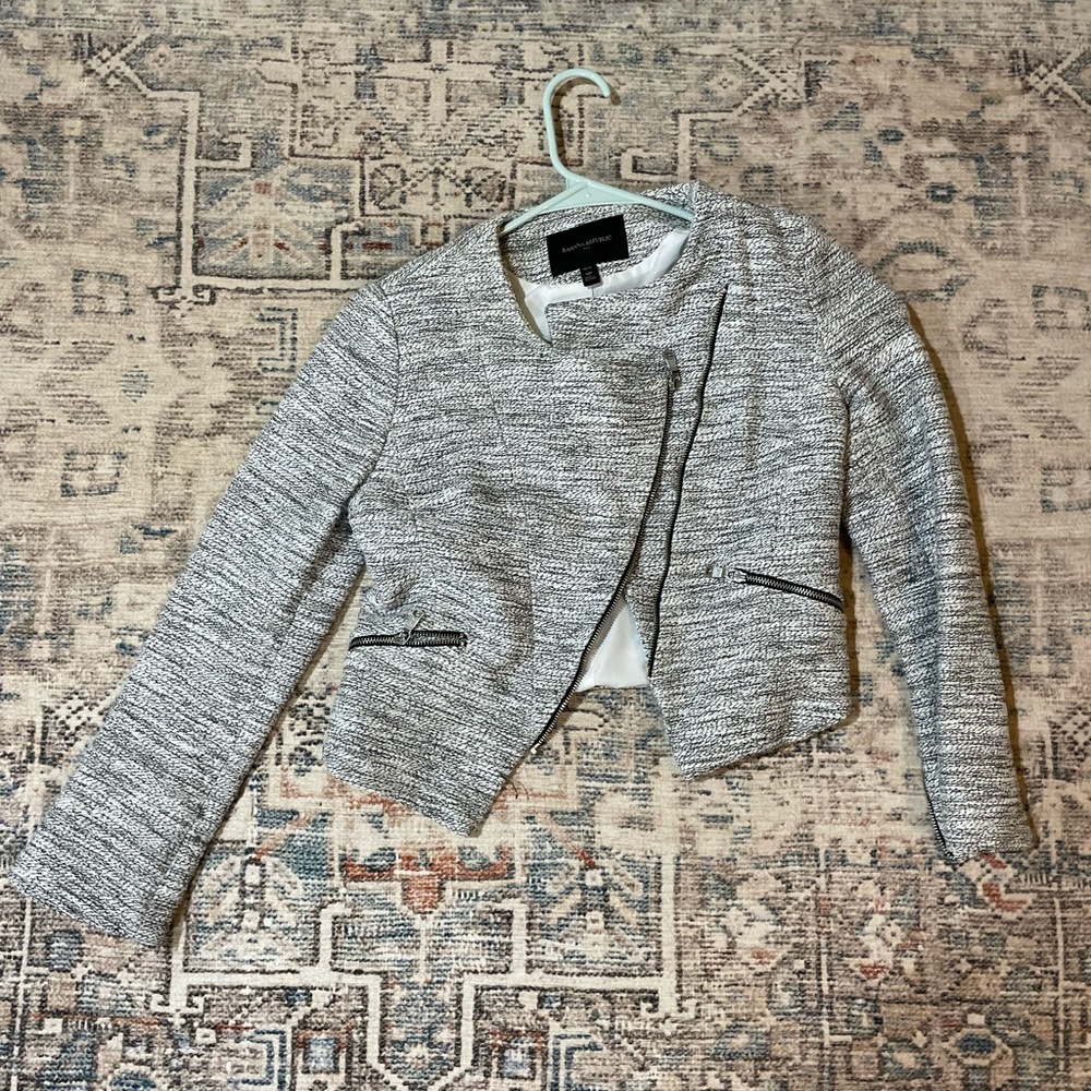 Banana Republic asymmetric zip blazer